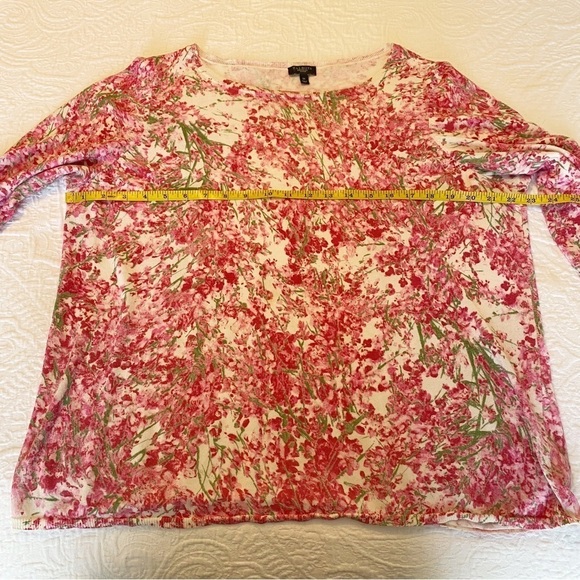 Talbots Floral 3/4 Sleeve Cotton Blend Top - 1X - Picture 6 of 9